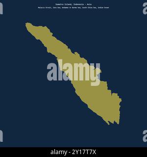 Forme de l'île de Sumatra dans la mer de Java, appartenant à l'Indonésie Banque D'Images
