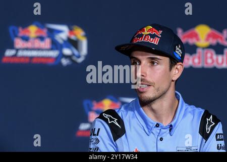 Misano Adriatico, Italie. 5 septembre 2024. Alex MARQUEZ (SPA) - Gresini Racing MotoGP répond à une question lors de la conférence de presse de jeudi du MotoGP Gran Premio Red Bull di San Marino 2024, 13ème manche du Championnat du monde MotoGP 2024. Crédit : Riccardo Righetti/Alamy Live News Banque D'Images