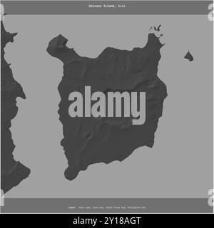 Volcano Island dans la mer de Sulu, appartenant aux Philippines, a été recadrée sur une carte à deux niveaux d'altitude Banque D'Images