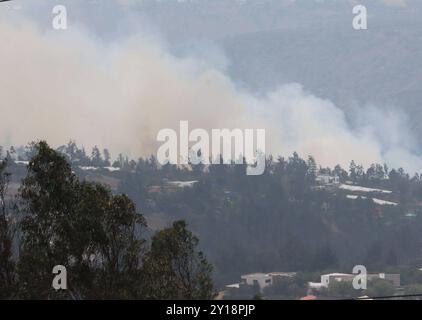 INCENDIE DE LA VALLÉE DE TUMBACO Quito, jeudi 5 septembre 2024 incendie dans la vallée de Tumbaco photos API Rolando Enriquez Quito Pichincha Équateur dis INCENDIE DE LA VALLÉE DE TUMBACO 8fc61ddcd1a4f14fec13a3da0a6f917c Copyright : xROLANDOxENRIQUEZx Banque D'Images