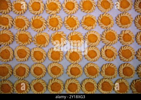 Biscuits au beurre d'ananas en cours de fabrication Banque D'Images