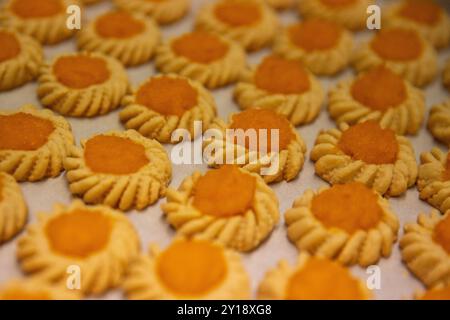 Biscuits au beurre d'ananas en cours de fabrication Banque D'Images