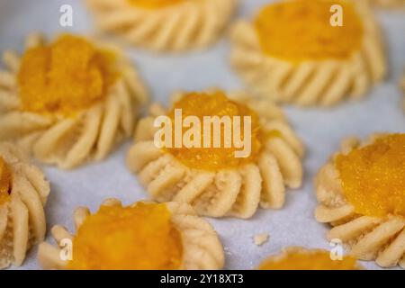 Biscuits au beurre d'ananas en cours de fabrication Banque D'Images