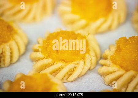 Biscuits au beurre d'ananas en cours de fabrication Banque D'Images