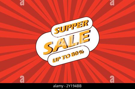 Modèle de bannière de vente, Grande offre spéciale de vente. Bannière d'offre spéciale de fin de saison Illustration de Vecteur