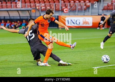 ALMERE, PAYS-BAS - 5 SEPTEMBRE : Youri Regeer des pays-Bas u21 lors d'un match de qualification pour l'euro 25 entre les pays-Bas U21 et la Macédoine du Nord u21 au Yanmar STADION le 5 septembre 2024 à Almere, pays-Bas. (Photo de Raymond Smit/Orange Pictures) crédit : Orange pics BV/Alamy Live News Banque D'Images