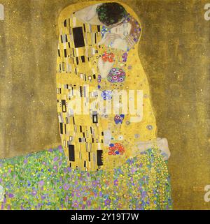 Le baiser, peinture de Gustav Klimt Banque D'Images