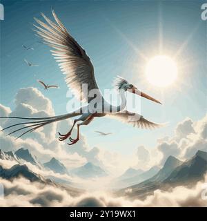 Quetzalcoatlus : a Giant Ptérosaure's Rise and Fall. Illustration de Vecteur