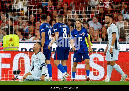 Lisbonne, Portugal. 05th Sep, 2024. Cristiano Ronalado du Portugal lors du match du Groupe A1 de l'UEFA Nations League entre le Portugal et la Croatie à l'Estadio do SL Benfica à Lisbonne, Portugal, le 5 septembre 2024. Photo : Joao Rico/PIXSELL crédit : Pixsell/Alamy Live News Banque D'Images