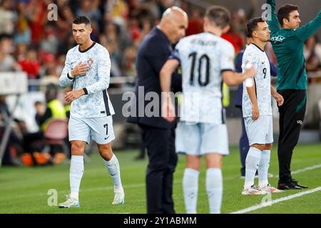 Lisbonne, Portugal. 05th Sep, 2024. Cristiano Ronaldo du Portugal lors du match du Groupe A1 de l'UEFA Nations League entre le Portugal et la Croatie à l'Estadio do SL Benfica à Lisbonne, Portugal, le 5 septembre 2024. Photo : Joao Rico/PIXSELL crédit : Pixsell/Alamy Live News Banque D'Images