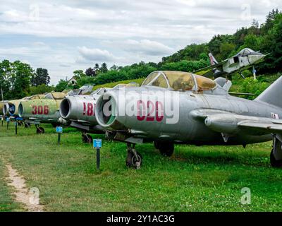 Collection de combattants MIG-15 au Musée du Château de Savigny-les Beaune (Bourgogne/France) Banque D'Images