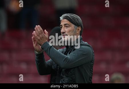 Parken, Copenhague, Danemark. 05th Sep, 2024. Murat Yakin de Suisse fait des gestes lors d'un match de l'UEFA Nations League, Danemark vs Suisse, à Parken, Copenhague, Danemark. Ulrik Pedersen/CSM/Alamy Live News Banque D'Images