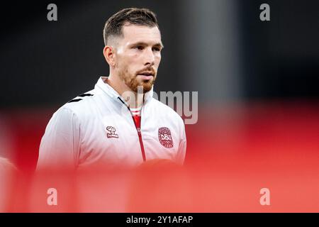 Danemark. 05th Sep, 2024. Le danois Pierre-Emile Hoejbjerg avant le match de l'UEFA Nations League entre le Danemark et la Suisse à Parken à Copenhague le jeudi 5 septembre 2024. (Photo : Mads Claus Rasmussen/Ritzau Scanpix) crédit : Ritzau/Alamy Live News Banque D'Images