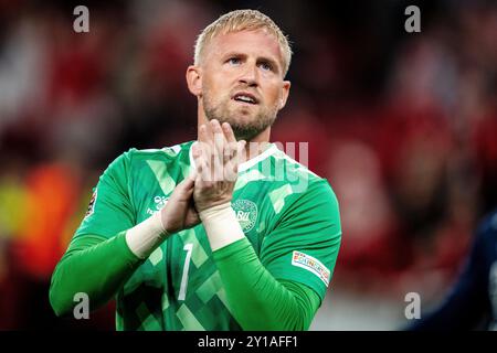 Danemark. 05th Sep, 2024. Le danois Kasper Schmeichel après le match de l'UEFA Nations League entre le Danemark et la Suisse à Parken à Copenhague le jeudi 5 septembre 2024. (Photo : Mads Claus Rasmussen/Ritzau Scanpix) crédit : Ritzau/Alamy Live News Banque D'Images