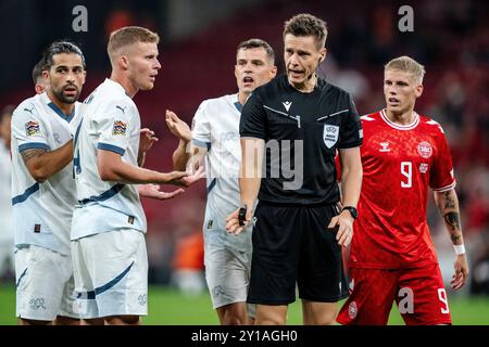 Danemark. 05th Sep, 2024. Arbitre Daniel Siebert lors du match de l'UEFA Nations League entre le Danemark et la Suisse à Parken à Copenhague le jeudi 5 septembre 2024. (Photo : Mads Claus Rasmussen/Ritzau Scanpix) crédit : Ritzau/Alamy Live News Banque D'Images