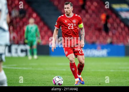 Danemark. 05th Sep, 2024. Le danois Pierre-Emile Hoejbjerg lors du match de l'UEFA Nations League opposant le Danemark et la Suisse à Parken à Copenhague le jeudi 5 septembre 2024. (Photo : Mads Claus Rasmussen/Ritzau Scanpix) crédit : Ritzau/Alamy Live News Banque D'Images