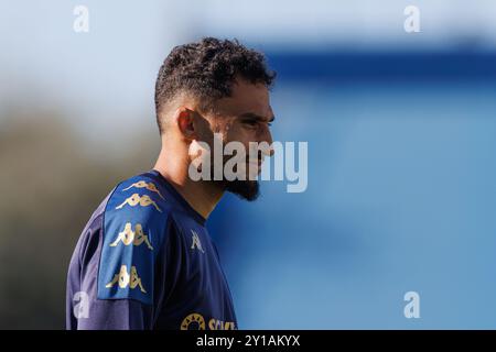 Rafik Guitane vu en action lors du match de Liga Portugal entre les équipes de GD Estoril Praia et Gil Vicente FC à l'Estadio Antonio Coimbra da Mota Banque D'Images