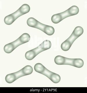 Les probiotiques sont des bactéries bénéfiques qui vivent dans l’intestin. Illustration 2D. Banque D'Images