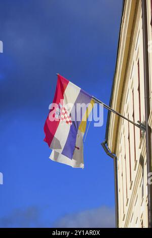 Drapeau national croate à Zagreb Banque D'Images