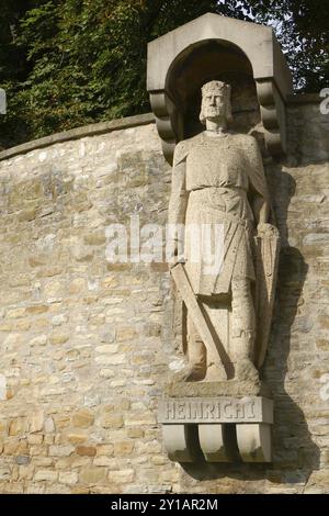 Sculpture du roi Henri Ier à Mersebourg Banque D'Images