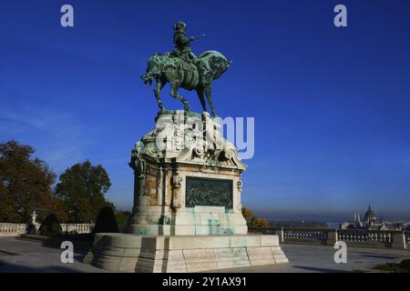 Monument équestre du Prince Eugène à Budapest Banque D'Images