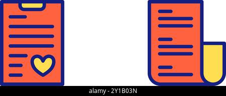 icône de réception et de liste de ligne plate colorée, facture et facture. Fichier modifiable Illustration de Vecteur