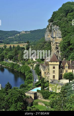 Château de la Malartrie sur la Dordogne en France Banque D'Images