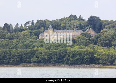 Abbaye Saint Guenole, Landevennec, Baie de Rade de Brest, Finistère Penn-Ar-Bed Department, Bretagne Breizh region. France Banque D'Images