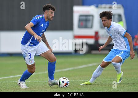 Latina, Latium. 05th Sep, 2024. Matteo Ruggeri d'Italie lors du Championnat d'Europe de qualification des moins de 21 ans match Italie contre Saint-Marin au stade Domenico Francioni, Latina (Italie), 05 septembre 2024 crédit : massimo insabato/Alamy Live News Banque D'Images