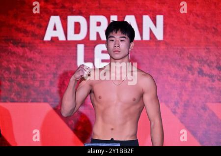 Denver, Colorado, États-Unis. 05th Sep, 2024. Adrian Lee, combattant du MMA, pose lors de la cérémonie de pesée et de confrontation pour le Championnat One 168, à l'hôtel Sheraton de Denver, DANS LE COLORADO. Photo de Kevin Langley/Sports South Media/CSM/Alamy Live News Banque D'Images