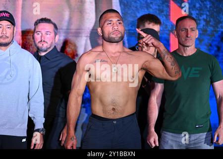 Denver, Colorado, États-Unis. 05th Sep, 2024. Le combattant MMA, ISI Fitikefu, pose lors des pesées et affrontements cérémoniels pour le Championnat One 168, à l'hôtel Sheraton de Denver, DANS LE COLORADO. Photo de Kevin Langley/Sports South Media/CSM/Alamy Live News Banque D'Images