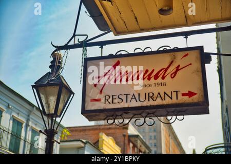 Signez pour le restaurant Arnauds dans le quartier français de la Nouvelle-Orléans Banque D'Images