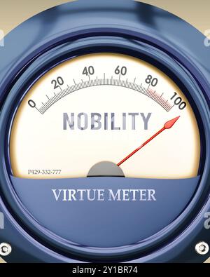 Nobility and Virtue Meter qui frappe à pleine échelle, montrant un très haut niveau de noblesse Banque D'Images