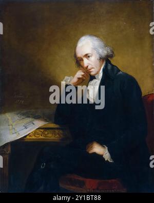 James Watt (1736-1819), portrait de l'ingénieur, inventeur de la machine à vapeur, portrait à l'huile sur toile par Carl Fredrik von Breda, 1792 Banque D'Images