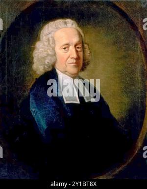 Stephen Hales (1677-1761), ecclésiastique anglais, philosophe naturel, chimiste et inventeur, portrait peint à l'huile sur toile par l'atelier de Thomas Hudson, vers 1759 Banque D'Images