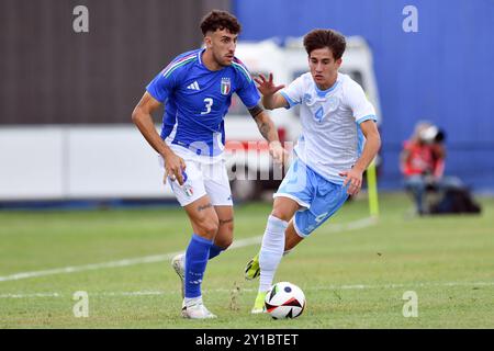 Latina, Latium. 05th Sep, 2024. Matteo Ruggeri d'Italie lors du Championnat d'Europe de qualification des moins de 21 ans match Italie contre Saint-Marin au stade Domenico Francioni, Latina (Italie), 05 septembre 2024 AllShotLive Credit : Sipa USA/Alamy Live News Banque D'Images