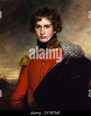 William Cornwallis Harris (1807-1848), ingénieur militaire anglais, artiste et chasseur, portrait peint à l'huile sur toile par Ramsay Richard Reinagle (attribué), vers 1823 Banque D'Images