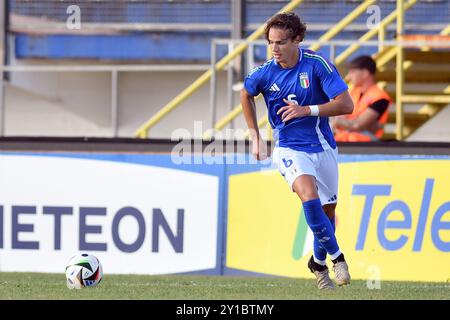 Latina, Latium. 05th Sep, 2024. Daniele Ghilardi d'Italie lors du Championnat d'Europe de qualification des moins de 21 ans match Italie contre Saint-Marin au stade Domenico Francioni, Latina (Italie), 05 septembre 2024 AllShotLive Credit : Sipa USA/Alamy Live News Banque D'Images