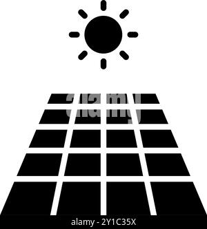 Icône solide glyphe panneau solaire et soleil, la nature va au vert et sauve la terre. Fichier modifiable Illustration de Vecteur