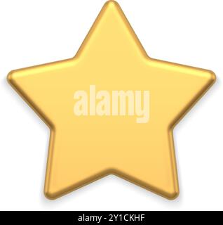 élément décoratif brillant métallique réaliste étoile d'or 3d pour le leadership de récompense meilleur modèle de badge illustration vectorielle. Ornement de qualité supérieure a Illustration de Vecteur