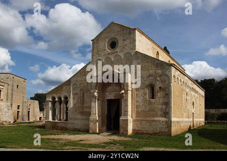 L'abbaye romane de Cerrate dans la province de Lecce, Italie du Sud Banque D'Images