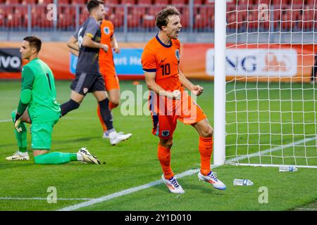 Almere, pays-Bas. 5 septembre 2024. ALMERE, PAYS-BAS - 5 SEPTEMBRE : Youri Regeer des pays-Bas u21 lors d'un match de qualification pour l'euro 25 entre les pays-Bas U21 et la Macédoine du Nord u21 au Yanmar STADION le 5 septembre 2024 à Almere, pays-Bas. (Photo de Raymond Smit/Orange Pictures) crédit : dpa/Alamy Live News Banque D'Images