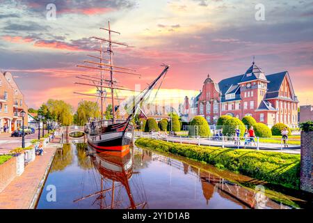 Vieille ville de Papenburg, Allemagne Banque D'Images