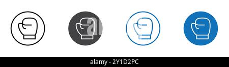 Icône de gant de boxe signe de logo en ligne mince ensemble de contour et collection de groupe Illustration de Vecteur