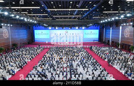 Pékin, Chine. 6 septembre 2024. La cérémonie d'ouverture de la huitième Conférence des entrepreneurs chinois et africains a lieu au Centre national des congrès de Chine à Pékin, capitale de la Chine, le 6 septembre 2024. Crédit : Chen Yehua/Xinhua/Alamy Live News Banque D'Images