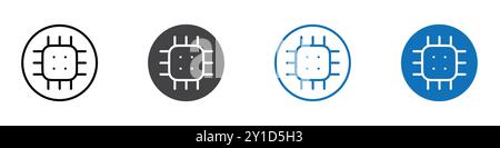 Icône de circuit logo signe dans le contour de ligne mince ensemble et collection de groupe Illustration de Vecteur