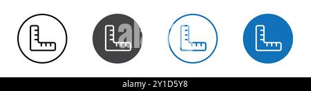 Icône de règle signe de logo dans un ensemble de contour de ligne mince et collection de groupe Illustration de Vecteur