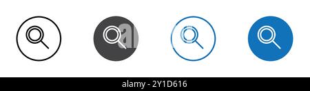 Icône de recherche logo signe dans le contour de ligne mince ensemble et collection de groupe Illustration de Vecteur