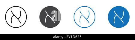 Icône de l'alphabet hébreu signe de logo dans un ensemble de contour de ligne mince et collection de groupe Illustration de Vecteur