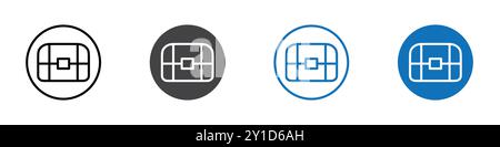 Icône de boîte au trésor signe de logo dans l'ensemble de contour de ligne mince et collection de groupe Illustration de Vecteur